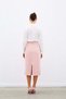 Midi Length Tweed Skirt - Powder - 8