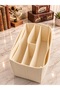 Removable Single Medium Compartment Bolmeli Canta Ici Organizer Cream Color Dimensions: 28 X 15 X 12 (Length X Height X Width) - 4