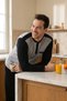 Men's Pajama Set Long Sleeve Buttoned Collar Pocketed Striped Bottom Compact Combed Cotton Home Wear Tracksuit Set - 4