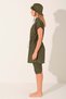 Half Sleeve Semi-Closed Swimsuit with Hat - Alf26709 - 7