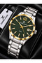 Green Tar Steel Cord Calendar 3 Atm Water Resistant Men's Wristwatch Edk.1.132 - 2
