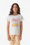 Cat Printed Crew Neck Girl's Pajamas Set - 4