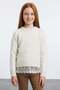 Girls' Sweater with Ruffled Skirt and Crew Neckline - 2