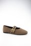 Mink Suede Color Studded Double Buckle Women's Ballerinas |   Daily Comfortable Flat Sole Mary Jane Shoes Fashion - 4