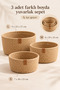 Natural Wicker Knitted 3-Piece Cream Striped Multi-Purpose Wicker Basket/Bathroom Organizer - 5