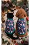 cat dog outfit with deer christmas christmas thick t-shirt