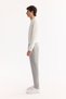 Men's Gray Side Elastic Bi-Stretch Lightly Striped Slim Fit Trousers A52Y3203 - 3