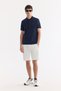 Men's Navy Blue Non-Curling Polo Collar 100% Cotton Basic Regular Fit T-Shirt B001032 - 6