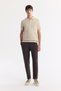 Men's Beige Polo Neck Cotton Knit Regular Fit T-Shirt A51Y5040 - 2