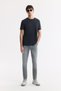 Men's Gray Classic Waist Cotton Vintage Washed Berlin Slim Fit Jean Trousers A51Y3517