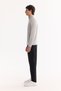 Men's Gray Stand Collar Zippered Rayon Non-Pilling Knitwear Regular Fit Cardigan A52Y5013 - 5