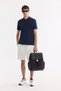 Men's Navy Blue Non-Curling Polo Collar 100% Cotton Basic Regular Fit T-Shirt B001032 - 7