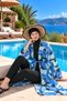 Patterned Pareo on Hijab Swimsuit - 4