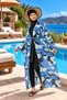 Patterned Pareo on Hijab Swimsuit