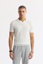 Men's Ecru Polo Neck Rayon Knitwear Regular Fit T-Shirt A51Y5015