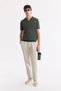Men's Khaki Polo Neck Rayon Knitwear Regular Fit T-Shirt A51Y5015 - 7