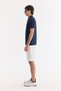 Men's Navy Blue Non-Curling Polo Collar 100% Cotton Basic Regular Fit T-Shirt B001032 - 4