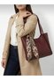 Burgundy Large Internal Volume Hand and Shoulder Bag with Scarf Detail - 4