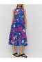 Rochie medie, albastru - 5