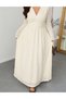 Rochie lunga, Ecru - 5