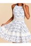 Rochie scurta, Alb/Albastru - 5