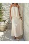 Rochie lunga, crem - 4