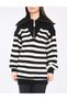 Pulover Oversize, Alb/Negru - 5