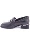 Haydro Genuine Leather Comfort Orthopedic Women's Heeled Shoes Black - 5