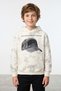 Hat Printed Hooded Kangaroo Pocket Boys' Sweatshirt - 2