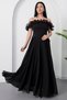 Strapless Collar Ruffle Chiffon Dress Drp562 - 4