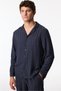 Men's Gray Tempo Striped Long Sleeve Buttoned Shirt Trousers Pajama Set - 4