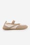Women's Sneaker Suede Textured Mary Jane Strappy Casual Sports Ballerina Sneaker Ronda Beige Suede - 2