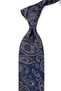 Navy Blue Paisley Pattern Classic Tie with Handkerchief Kk13118 - 2