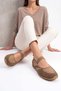 Women's Sneaker Suede Textured Mary Jane Strappy Casual Sports Ballerina Sneaker Ronda Tobacco Brown Suede