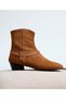Western Leather Boots with Knitted Saddle Detail - 5