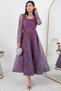 Square Neck Long Sleeve Glittery Tulle Evening Dress 1299 - 3