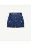 Nakış Detaylı Denim Şort - 5