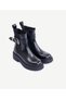 Leather Boots with Elastic and Buckle - 5
