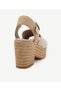 High Leather Espadrille with Straw Buckle Detail - 3