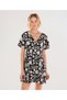 Short Sleeve Mini Dress with Pens - 3