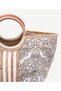 Ethnic Patterned Jute Bag with Wooden Handle - 3