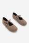 Women's Suede Textured Lace-Up Detailed Round Toe Mary Jane Sports Ballerina Sneaker Palivoy Mink Suede - 6