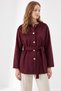 Fox Belted Coat 202726 - Bordo - 2