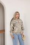 Patterned Glitter Jacquard Bomber Jacket - 7