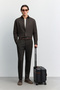 Men's Brown Plaid Patterned Velvet Collar Detailed Comfort Fit Pocketed Shirt Jacket A62Y2550 - 8