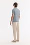 Men's Gray Polo Collar Zippered Easy Ü Tulle Enen Wrinkle-Free Regular Fit Knitwear T-Shirt A61Y5015 - 4