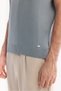 Men's Gray Polo Collar Zippered Easy Ü Tulle Enen Wrinkle-Free Regular Fit Knitwear T-Shirt A61Y5015 - 5