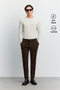Men's Brown Elasticated Side Velvet Corduroy Relaxed Fit Trousers A62Y3039