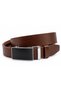 Automatic Buckle, No-Hole, Suede Leather, Classic Men's Belt, Light Brown. - 4