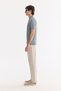 Men's Gray Polo Collar Zippered Easy Ü Tulle Enen Wrinkle-Free Regular Fit Knitwear T-Shirt A61Y5015 - 3